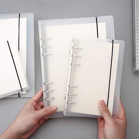 4 Pcs A5 Translucent PVC Durable 6-Rings Binder Protector Cover Protector with Matching Rubber Band in Saudi Arabia