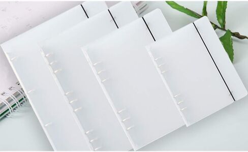4 Pcs A5 Translucent PVC Durable 6-Rings Binder Protector Cover Protector with Matching Rubber Band in Saudi Arabia