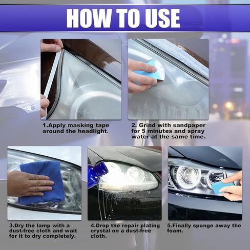 مجموعة ترميم المصابيح الأمامية المصنوعة من السيراميك، مجموعة منظف ومرمم المصابيح الأمامية للسيارة، منظف عدسات المصابيح الأمامية، مرمم منظف المصابيح الأمامية، والأضواء الغائمة البولندية، المصابيح الخلفية، أضواء الضباب، الأضواء الاتجاهية (30 مل) in Kuwait