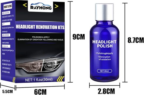 مجموعة ترميم المصابيح الأمامية المصنوعة من السيراميك، مجموعة منظف ومرمم المصابيح الأمامية للسيارة، منظف عدسات المصابيح الأمامية، مرمم منظف المصابيح الأمامية، والأضواء الغائمة البولندية، المصابيح الخلفية، أضواء الضباب، الأضواء الاتجاهية (30 مل) in Kuwait