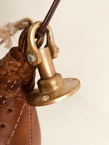 Retro Speed Punch Ball Bag with Brass Fitting Hanging | TAN Leather Vintage Boxing Training | Size 5 | GEOFFREY (Tan) in Saudi Arabia