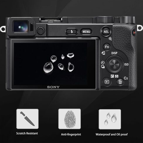 واقي شاشة LCD من KAKOTOPA لهاتف Sony α6100 من الزجاج البصري طبقة حماية من الزجاج المقسى صلابة 9H 0.01 بوصة (0.3 مم) رفيع للغاية 98% شفافية عالية مضاد لبصمات الأصابع ومضاد للخدش ومقاوم للماء وخالي من الفقاعات وسهل اللمس in Saudi Arabia