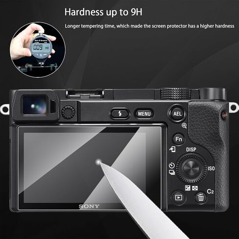 واقي شاشة LCD من KAKOTOPA لهاتف Sony α6100 من الزجاج البصري طبقة حماية من الزجاج المقسى صلابة 9H 0.01 بوصة (0.3 مم) رفيع للغاية 98% شفافية عالية مضاد لبصمات الأصابع ومضاد للخدش ومقاوم للماء وخالي من الفقاعات وسهل اللمس in Saudi Arabia