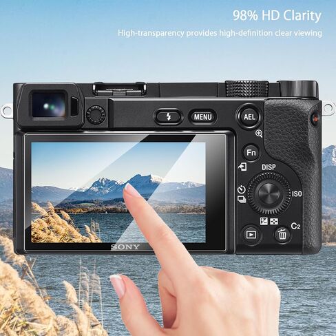 واقي شاشة LCD من KAKOTOPA لهاتف Sony α6100 من الزجاج البصري طبقة حماية من الزجاج المقسى صلابة 9H 0.01 بوصة (0.3 مم) رفيع للغاية 98% شفافية عالية مضاد لبصمات الأصابع ومضاد للخدش ومقاوم للماء وخالي من الفقاعات وسهل اللمس in Saudi Arabia