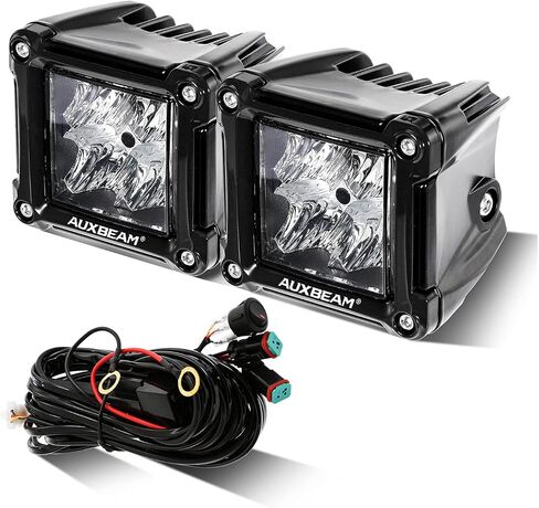 Auxbeam 3 بوصة LED Pods 40W 4800LM Flood Beam Light Bar الطرق الوعرة الأضواء الكاشفة LED مكعبات ضوء القرون العمل ضوء مربع القيادة ضوء الوفير أضواء لشاحنة جيب SUV ATV UTV سيارة، زوج in Saudi Arabia