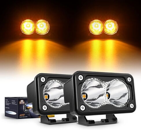 Nilight 2PCS 3 بوصة دراجة نارية LED القرون 1300LM المدمج في EMC القيادة ضوء سوبر الأضواء الطرق الوعرة ضوء الضباب ضوء مساعد للدراجات النارية SUV ATV شاحنة قارب جرار رافعة شوكية، ضمان 5 سنوات in Kuwait