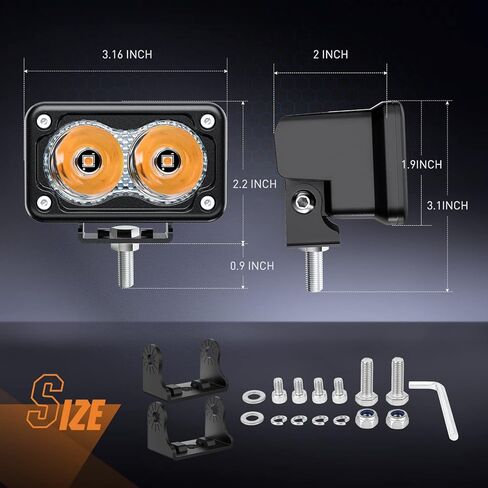 Nilight 2PCS 3 بوصة دراجة نارية LED القرون 1300LM المدمج في EMC القيادة ضوء سوبر الأضواء الطرق الوعرة ضوء الضباب ضوء مساعد للدراجات النارية SUV ATV شاحنة قارب جرار رافعة شوكية، ضمان 5 سنوات in Kuwait