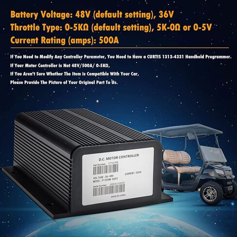 48V 500A 0-5KΩ وحدة تحكم المحرك لـ Curtis 1205M-5603 1205M-5601 استبدال EZGO Golf Cart 1205-201 1205-209 1205-210 1205-211 Curtis 500A 0-5KΩ DC Speed ​​Controller 48V in Kuwait