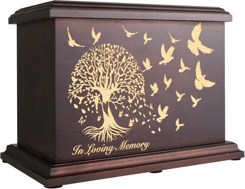 Cremation Memorial Urns for Human Ashes Adult Male Female, Wooden Urns Box and Casket for Ashes Men Women Child, Large Burial Funeral Urns for Ashes, Holds Up to 270 LBS in Saudi Arabia