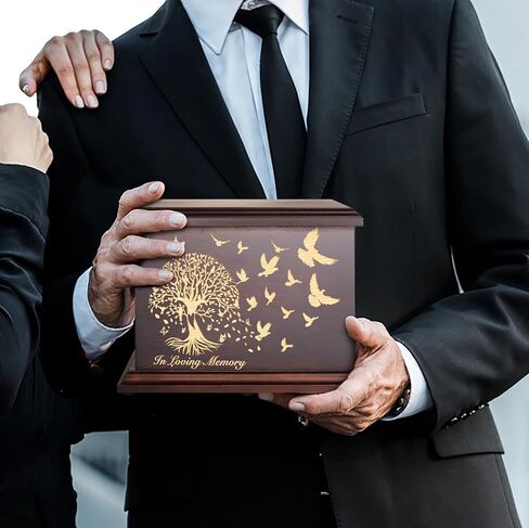 Cremation Memorial Urns for Human Ashes Adult Male Female, Wooden Urns Box and Casket for Ashes Men Women Child, Large Burial Funeral Urns for Ashes, Holds Up to 270 LBS in Saudi Arabia