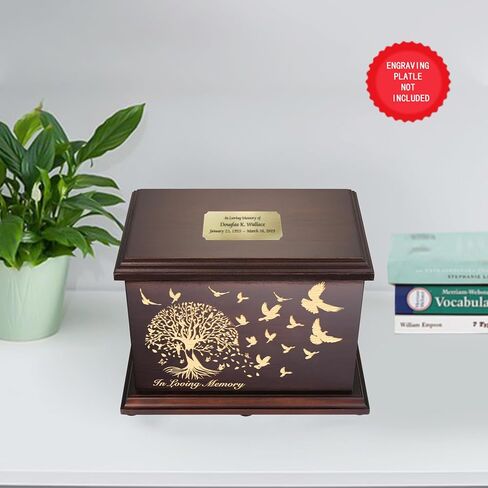 Cremation Memorial Urns for Human Ashes Adult Male Female, Wooden Urns Box and Casket for Ashes Men Women Child, Large Burial Funeral Urns for Ashes, Holds Up to 270 LBS in Saudi Arabia