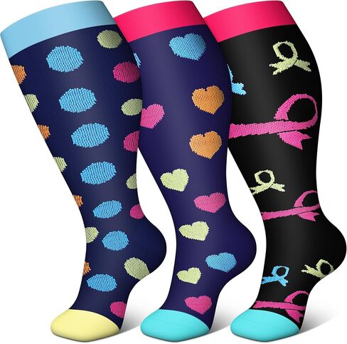 FEYHAY Plus Size Copper Compression Socks (3 Pairs) 20-30 mmHg Circulation Stocks is Best Athletic & Daily for Men & Women in Saudi Arabia