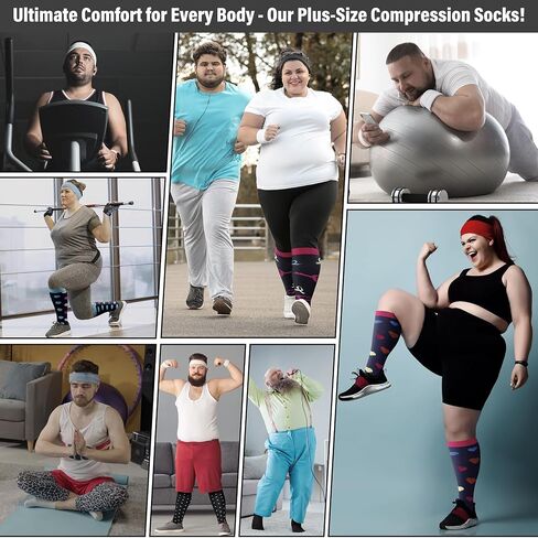 FEYHAY Plus Size Copper Compression Socks (3 Pairs) 20-30 mmHg Circulation Stocks is Best Athletic & Daily for Men & Women in Saudi Arabia