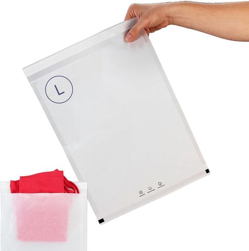 IDL Packaging Vela™ 11.75" x 15.75" Clear Paper Apparel Bag, (Pack of 25) - Large Size FSC-Certified Paper Bags with Resealable Tape - for T-Shirts, Sweatshirts, and Other Clothing in Saudi Arabia