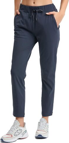 Women Golf Pants Straight Leg Drawstring Ankle Pants Athletic Sweatpants with Pockets in Saudi Arabia