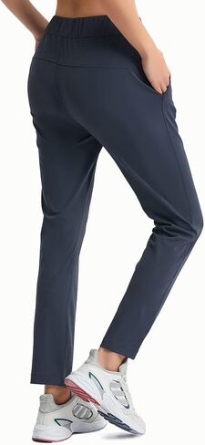 Women Golf Pants Straight Leg Drawstring Ankle Pants Athletic Sweatpants with Pockets in Saudi Arabia