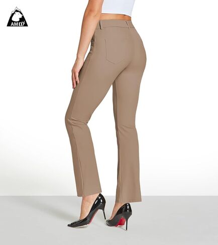 Amoy Women's Dress Pants Straight Leg/Bootcut Stretch Work Pants Slacks Office Business Casual Golf Yoga 4 Pockets in Saudi Arabia