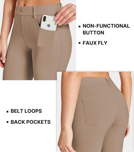 Amoy Women's Dress Pants Straight Leg/Bootcut Stretch Work Pants Slacks Office Business Casual Golf Yoga 4 Pockets in Saudi Arabia