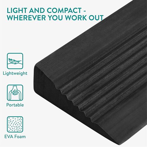 كتلة إسفين القرفصاء من نافاريس - نقالة طويلة للقدم والساق - كتلة يوجا متينة أيضًا للجمباز - لوح إسفنجي مائل لتحسين القوة والمرونة in Kuwait