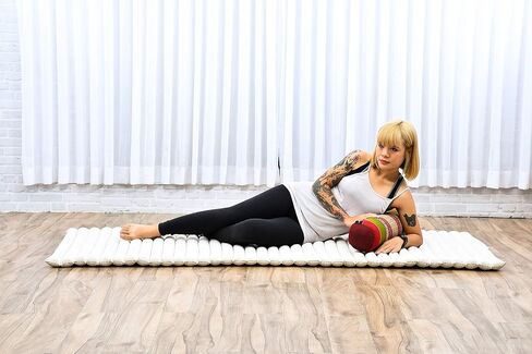 Leewadee Large Yoga Bolster – Shape-Retaining Tube Cushion for Meditation, Bolster for Stretching, Made of Kapok in Saudi Arabia