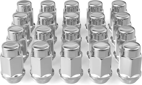 EZISOE 20 PCS M12x1.5 Wheel Lug Nuts, 1.4 inch Tall Acorn Bulge After-Market Lug Nut Set - M12X1.5 Thread, Chrome Finish, 3/4 Hex, 60 Degree Conical Seat in Saudi Arabia