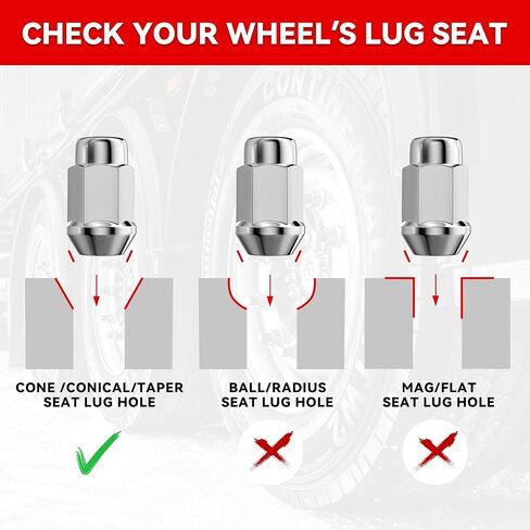 EZISOE 20 PCS M12x1.5 Wheel Lug Nuts, 1.4 inch Tall Acorn Bulge After-Market Lug Nut Set - M12X1.5 Thread, Chrome Finish, 3/4 Hex, 60 Degree Conical Seat in Saudi Arabia