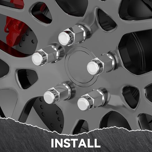 EZISOE 20 PCS M12x1.5 Wheel Lug Nuts, 1.4 inch Tall Acorn Bulge After-Market Lug Nut Set - M12X1.5 Thread, Chrome Finish, 3/4 Hex, 60 Degree Conical Seat in Saudi Arabia