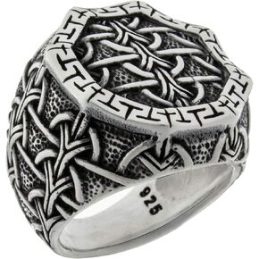 Solid 925 Sterling Silver Braided Celtic Knot Heavy Luxury Turkish Men's Ring