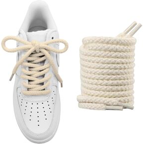 5/16''(8mm) Thick Rope Shoe Laces, Round Cotton Shoelaces Replacement Strings for Sneakers