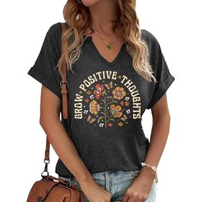 Women V Neck Christian Shirts Vintage Bible Verse Boho Floral Graphic Tees Christian Gifts for Her