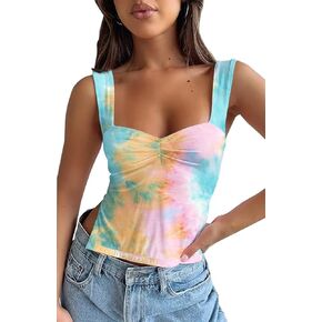 Women Cute Crop Tank Top Teen Girls Summer Trendy Sexy Y2K Strappy Going Out Tops