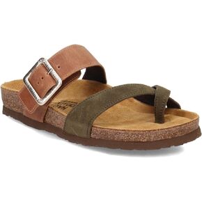 NAOT Women's Fresno Sandal Latte Brown Lthr/Oily Olive Suede 11 M US