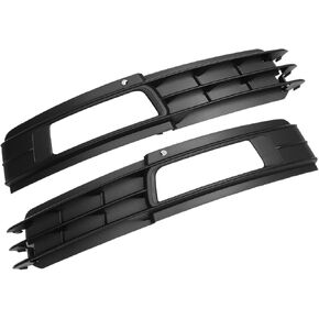Pair Left and Right Fog Light Mesh Grille for Audi A6 C6 Avant 2008-2011 No.4F0807681P/4F0807682P ABS Black Replacement