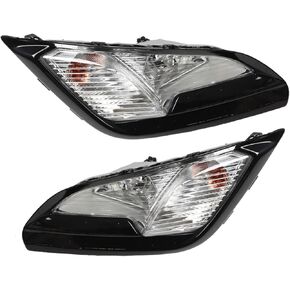 Bumper Fog Lights Lamps w/Black Bezel Cover Assembly Left Driver & Right Passenger Compatible with EcoSport 2018-2022 FO1038179 FO1039179