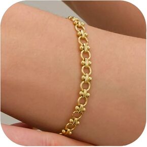 Silver Gold Bracelets for Women Trendy Chunky Gold Bracelet 14k Gold Plated Chain Bracelet Women Non Tarnish Stainless Steel Bracelet Chunky Gold Jewelry Chunky Silver Bracelet