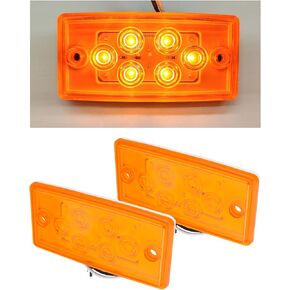 5PCS Truck Cab Lights,6 LED Amber Top Roof Running Cab Marker Light Waterproof Compatible for Freightliner Heavy Duty Trailer Trucks