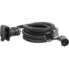 CURT 57010 10-Foot Vehicle-Side Truck Bed 7-Pin Trailer Wiring Harness Extension, Select Ford F-150, F-250, F-350 Super Duty, Black