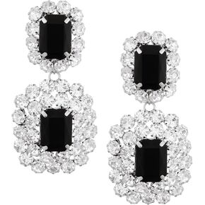 Sacina Black Rhinestone Earrings Dangling, Rhinestone Earrings for Women, Statement Earrings, Elegant Earrings, Christmas Jewelry Gift for Women