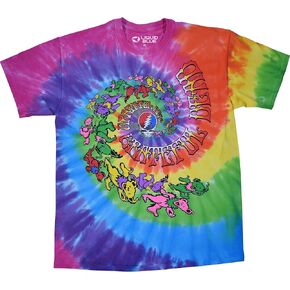 Liquid Blue Unisex-Adult Standard Grateful Dead Spiral Trippy Dancing Bears