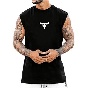 Men's Graphic Sleeveless Tank Top Crewneck Muscle T Shirts Workout Undershirts
