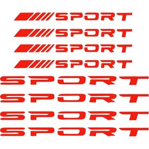 TOMALL 8Pcs Sport Emblem Reflective Stickers for Car Wheels Rims Hub Auto Racing Performance Sport Logo Decals for Car Truck Bumper Door Handle Window Motorcycle Laptop Waterproof Decoration (Red)