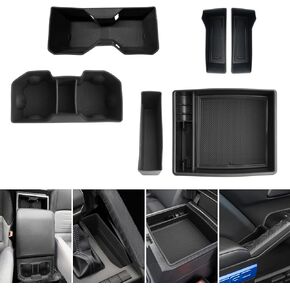 LUWU 5PCS Center Console Organizer Compatible with 2024 Toyota Tacoma Accessories Tacoma SR/SR5/TRD Sport/Limited Console Organizer Tray Tacoma Armrest Storage Box Cup Holder Door Side Storage Box