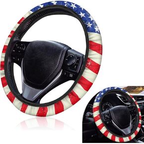 1 PC Car Steering Wheel Cover, 15In x 1.6In Breathable Vehicle Steering Wheel Protective Cover, Universal Automotive Steering Wheel Decorative Accessory for Most Cars (Red)