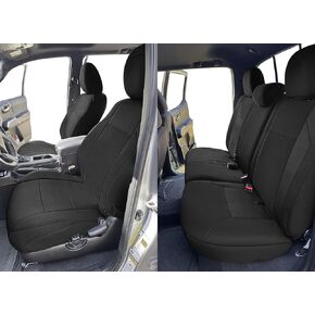 مجموعة أغطية المقاعد الأمامية والخلفية المخصصة من SAPUBK بديلة لملحقات مقاعد Toyota Tacoma Pickup 2016-2023 (أسود) in Kuwait