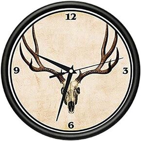 SignMission Beagle Deer Skull Wall Clock Decor Animal Antlers Hunting Gift