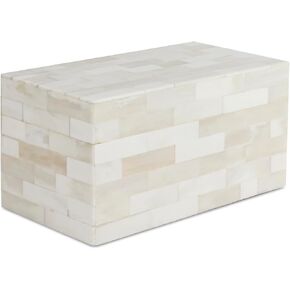 Handicrafts Home Handmade Ivory Pattern Decorative Box - Storage Organizer, Decor Centrepiece, Memory Keepsakes, Home Decor - Boho Style Treasure Box, Multipurpose Gift - Stem, 10x2.5x1.5