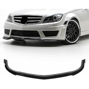 ECOTRIC Front Bumper Lip Compatible with 2012-2014 Mercedes Benz W204 C180 C200 C220 C250 C300 Sport Models Splitter Spoiler Trim Protection 3PCS
