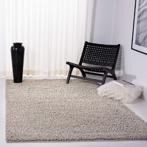 SAFAVIEH Venus Shag Collection Area Rug - 8' x 10', Taupe, Solid Design, Non-Shedding & Easy Care, 1.8-inch Thick Ideal for High Traffic Areas in Living Room, Bedroom (VNS520E)