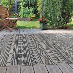 Rugshop Bohemian Outdoor Rug for Patio Rugs,Deck Rugs,Balcony Rugs Indoor/Outdoor Area Rug 5' x 7' Cream