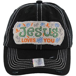 Artisan Owl Jesus Loves You Baseball Cap - Religious Christian Embroidered Hat, Adjustable